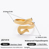 Wholesale Women's Stainless Steel Snakeshaped Animal Zodiac Ring With 18K Colorpreserving Electroplating