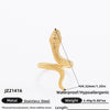 Wholesale Women's Stainless Steel Snakeshaped Animal Zodiac Ring With 18K Colorpreserving Electroplating