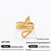 Wholesale Women's Stainless Steel Snakeshaped Animal Zodiac Ring With 18K Colorpreserving Electroplating