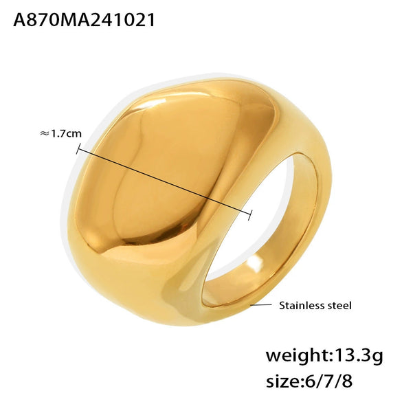 Wholesale Women's 316L Stainless Steel Specialshaped Geometric Pvd Plated Ring Ornament