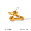 Wholesale Women's Stainless Steel Sphere Ring With Geometric Design And Electroplating Treatment