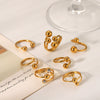 Wholesale Women's Stainless Steel Sphere Ring With Geometric Design And Electroplating Treatment