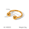 Wholesale Women's Stainless Steel Sphere Ring With Geometric Design And Electroplating Treatment