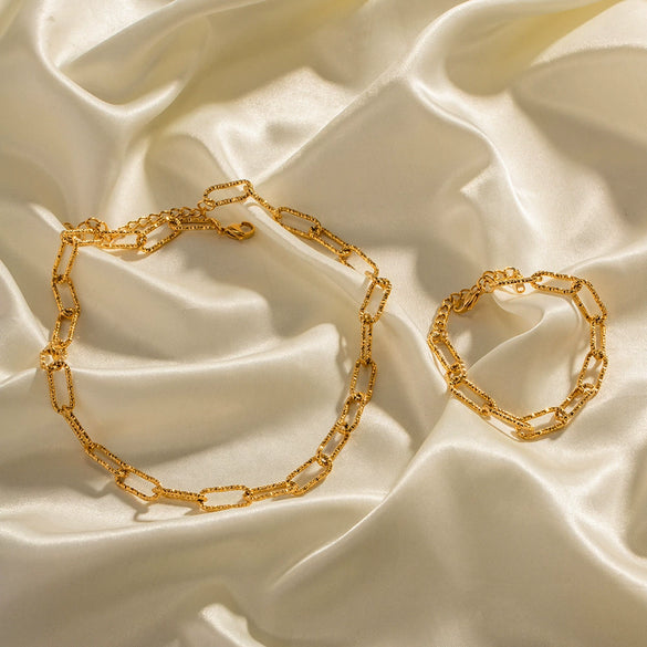 Wholesale Women's Stainless Steel Square Chain Bracelet With Geometric Pattern And Electroplating Treatment In Ins Style