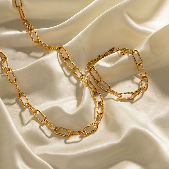 Wholesale Women's Stainless Steel Square Chain Bracelet With Geometric Pattern And Electroplating Treatment In Ins Style