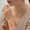 Wholesale Women's Stainless Steel Square Chain Bracelet With Geometric Pattern And Electroplating Treatment In Ins Style