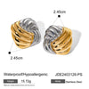 Wholesale Women's Stainless Steel Square Geometric Electroplated Earrings