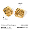 Wholesale Women's Stainless Steel Square Geometric Electroplated Earrings