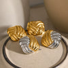 Wholesale Women's Stainless Steel Square Geometric Electroplated Earrings