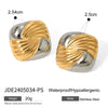 Wholesale Women's Stainless Steel Square Geometric Electroplated Earrings