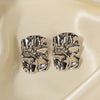 Wholesale Women's Stainless Steel Square Geometric Retro Electroplated Earrings