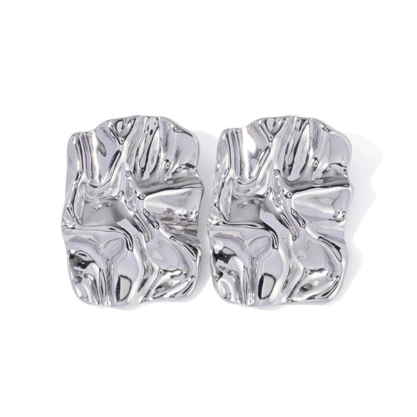 Wholesale Women's Stainless Steel Square Geometric Retro Electroplated Earrings