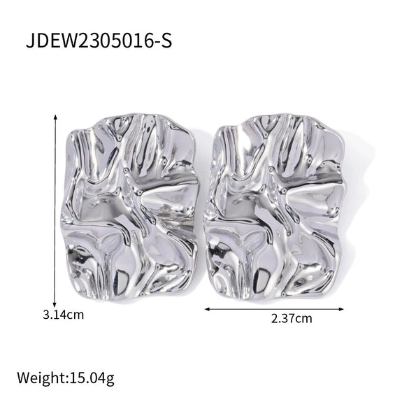 Wholesale Women's Stainless Steel Square Geometric Retro Electroplated Earrings