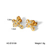 Wholesale Women's Stainless Steel Square Geometric Vacuum Electroplated Earrings Jewelry