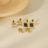 Wholesale Women's Stainless Steel Square Geometric Vacuum Electroplated Earrings Jewelry