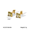 Wholesale Women's Stainless Steel Square Geometric Vacuum Electroplated Earrings Jewelry