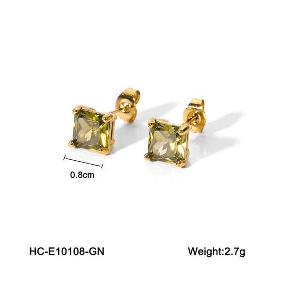 Wholesale Women's Stainless Steel Square Geometric Vacuum Electroplated Earrings Jewelry