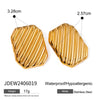 Wholesale Women's Stainless Steel Square Wave Texture Earrings With Electroplating Light Luxury And Original Design