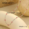 Wholesale Women's Stainless Steel Stacked Oildropping Rice Bead Clavicle Necklace With Electroplating Treatment