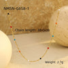 Wholesale Women's Stainless Steel Stacked Oildropping Rice Bead Clavicle Necklace With Electroplating Treatment