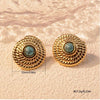 Wholesale Women's Stainless Steel Stamped Geometric Earrings Retro Personality Light Luxury