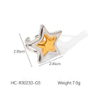 Wholesale Women's Stainless Steel Starshaped Zirconia Inlaid Open Ring Hand Jewelry