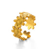 Wholesale Women's Stainless Steel Sunflower Opening Adjustable Electroplated Ring