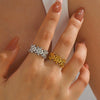 Wholesale Women's Stainless Steel Sunflower Opening Adjustable Electroplated Ring