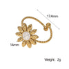 Wholesale Women's Stainless Steel Sunflower Shaped Light Luxury Ring 18K Gold Plated Electroplated