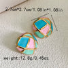 Wholesale Women's Stainless Steel Sweet Fashion Geometric Exaggerated Exquisite Oil Drop Flower Earrings With Electroplating