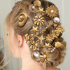 Wholesale Women's Stainless Steel Sweet Plant Flowers Style Word Clip Hairpin With Electroplating Treatment
