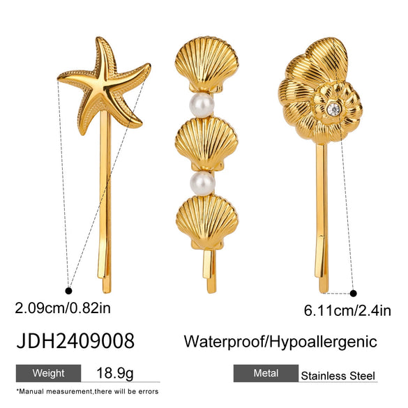 Wholesale Women's Stainless Steel Sweet Plant Flowers Style Word Clip Hairpin With Electroplating Treatment