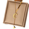Wholesale Women's Stainless Steel Tassel Clavicle Chain With 26 Letter Design And Electroplating Treatment