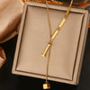 Wholesale Women's Stainless Steel Tassel Clavicle Chain With 26 Letter Design And Electroplating Treatment