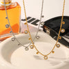 Wholesale Women's Stainless Steel Tassel Necklace With 18K Gold Ball Chain And Geometric Shape Pvd Vacuum Plating