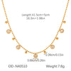 Wholesale Women's Stainless Steel Tassel Necklace With 18K Gold Ball Chain And Geometric Shape Pvd Vacuum Plating