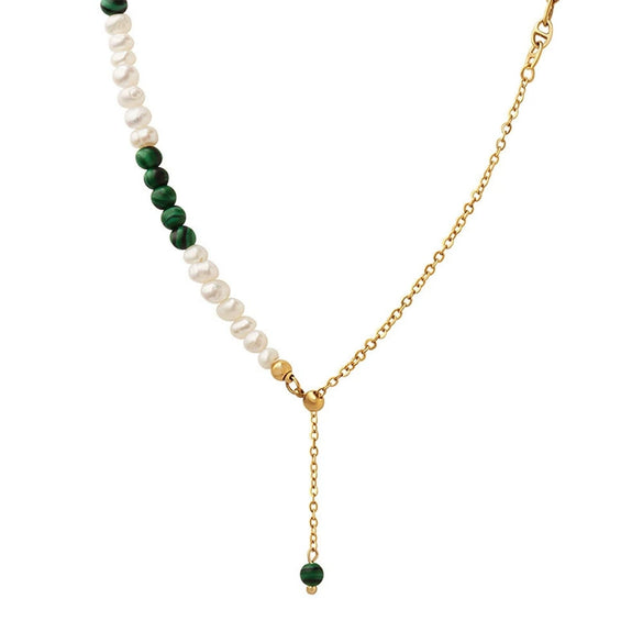 Wholesale Women's Stainless Steel Turquoise Freshwater Pearl Tassel Jewelry With Electroplating