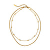 Wholesale Women's Stainless Steel Twist Chain Double Layer Hip Hop Necklace With Geometric Design And Electroplating