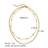 Wholesale Women's Stainless Steel Twist Chain Double Layer Hip Hop Necklace With Geometric Design And Electroplating