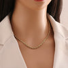 Wholesale Women's Stainless Steel Twist Chain Necklace With Heart Shaped Pendant And Electroplating Design