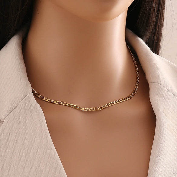 Wholesale Women's Stainless Steel Twist Chain Necklace With Heart Shaped Pendant And Electroplating Design