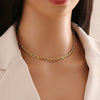 Wholesale Women's Stainless Steel Twist Chain Necklace With Heart Shaped Pendant And Electroplating Design