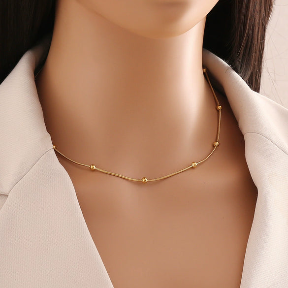 Wholesale Women's Stainless Steel Twist Chain Necklace With Heart Shaped Pendant And Electroplating Design