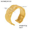 Wholesale Women's Stainless Steel Twist Woven Open Ring With Geometric Pattern 18K True Gold Plated