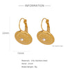 Wholesale Women's Stainless Steel Twisted Hollow Doublering Earrings With Flower And Geometric Patterns And Electroplating Treatment
