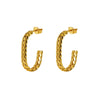Wholesale Women's Stainless Steel U Shaped Geometric Earrings Electroplated With Gold