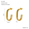 Wholesale Women's Stainless Steel U Shaped Geometric Earrings Electroplated With Gold