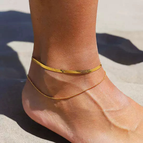 Wholesale Women's Stainless Steel Ushape Basic Chain Anklet