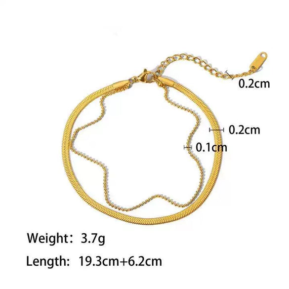 Wholesale Women's Stainless Steel Ushape Basic Chain Anklet