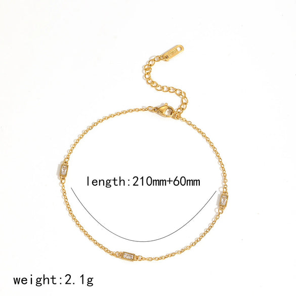 Wholesale Women's Stainless Steel Ushape Basic Chain Anklet